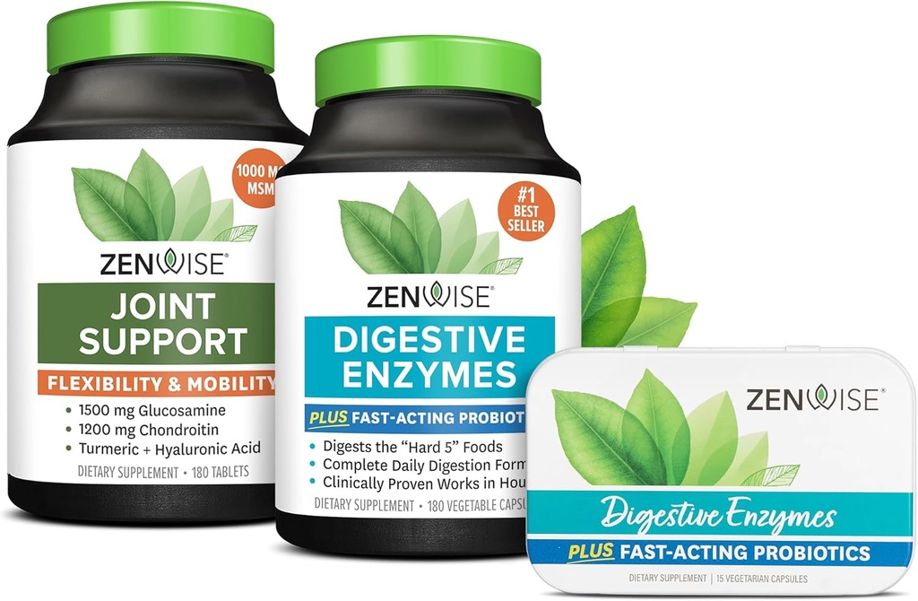 Zenwise Health Digestive Enzymy, Wspólne Wsparcie i Rozmiar podróży Tin