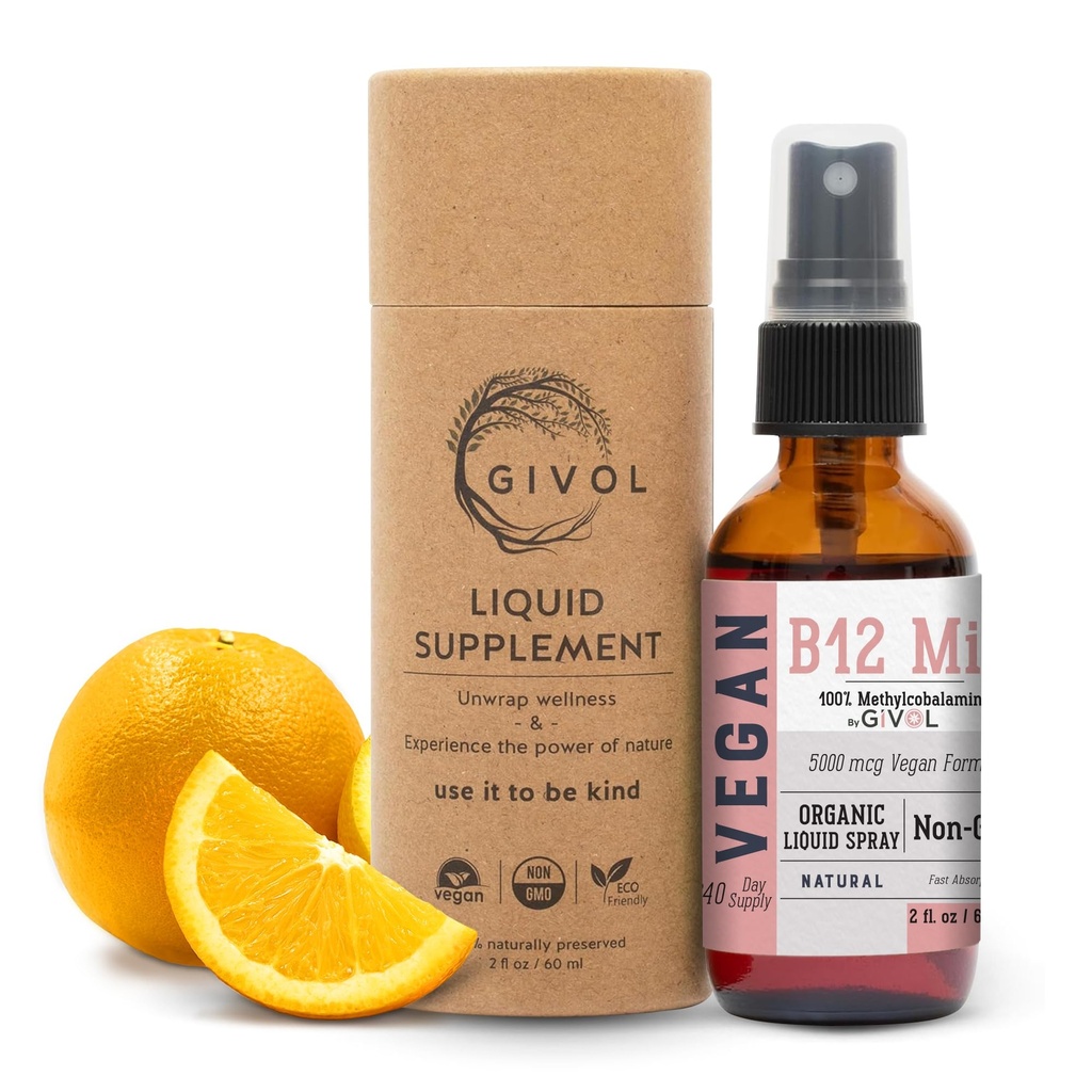 Organiczny wegański witamina B12 Suplement Liquid Mist do szybkiej absorpcji 5,000mcg Methylcobalamina - No Harsh Chemicals or Conservatives - Brak sztucznych słodzików Dodano Non-GMO 240 Day Supply