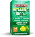 Stick Packs 16 Składniki odżywcze i 7 B- witaminy, Pomoc System immunologiczny, Potężne przeciwutleniacze, Zawiera elektrolity, Zielony, Lemon- Limonowy Flavor, 14 Count