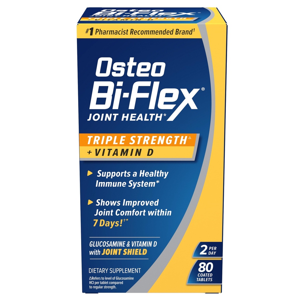 Osteo Bi- Flex Triple Strength (5) z witaminą D Glukozamina Chondroitin Joint Health Supplement, Tabletki powlekane, 80 Liczba
