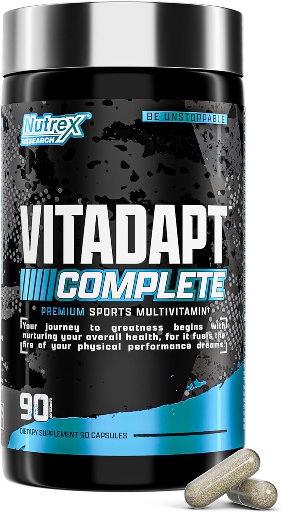 Nutrex Research Vitadapt Complete Sports Multivitamin for Men - 24 Vitamin, KSM- 66 Ashwagandha i Minerały dla sportowców - Mens Multivitamine (90 kapsułki)