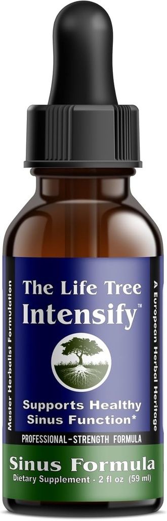 The Life Tree Intensify - Natural Sinus Wsparcie 124; Profesjonalna siła 124; Promotes oddychanie łatwiej W ciągu zaledwie sekund użytkowania - 2 fl. oz butelka.