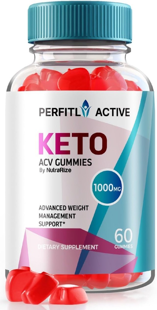 NutraRize Perfekcyjnie Aktywne Gummie Keto ACV dla zaawansowanych strat masy ciała, Maximum Strength Gummies, Keto + ACV Advanced Supplement Formuły, Opinie Gomitas (60 Gummies)