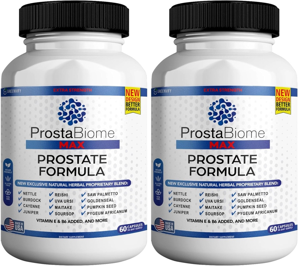 ProstaBiome Max Prostate Support Formuła, Natural Herbal Mieszanka z Saw Palmetto, 60 Kapsułki, 30- Day Supply (2)
