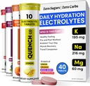 Quench Electrolyte Tablets 40 Count Instant Hydration, Electrolytes, Post Electrolytes No Sugar for Optimal Hydration Support Not Powder - Arbuz, Pomarańcza, Mieszane Berry, Lemon Flavors
