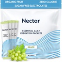 Pakiety nawodnienia nektaru - Pakiety proszku elektrolitów - Wolne od cukru & 0 Calorie - Organiczne owoce płynne codziennie IV Hydrate Sticks for Dehydration Relief & Rapid Rewodnienie (Grape 18 Pack)