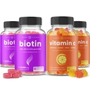 NutraChamps Biotin Gummies (2 opakowania) i Witamina C Gummies (2 opakowania) 4 Pack Bundle