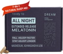 Dream Natural Sen Assistance dla dorosłych - Suplement Sen z uwolnieniem czasu Melatonina, Magnez, Ashwagandha, B6 & Rumianek - Non-Habit Forming Sleep Witaminy - 60 Kapsułki 11 / 30 / 25