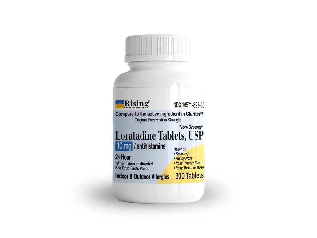 Rising Pharma Allergy Relief - Lornair Tablets 10mg - Antihistamina, Allergy Relief Product - 300 Tabletki