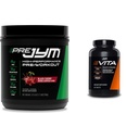 JYM Supplement Science PRE JYM 30 Służenia - Black Cherry & Vita JYM Sports Multivitamin & Wsparcie mineralne, Witamina A, C, B6, B12, E, K, Bor, Biotin, Potas 60 Tabletki