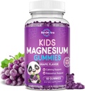 Gumie magnezowe dla dzieci, Gummeje bez cukru, Gummeje magnezowe, Great Desting Calm Gummeje magnezowe dla dorosłych i dzieci, Sen wspomagający, Bone & Muscle Health, Nerve Relaxation, 60 Gummeje winogronowe
