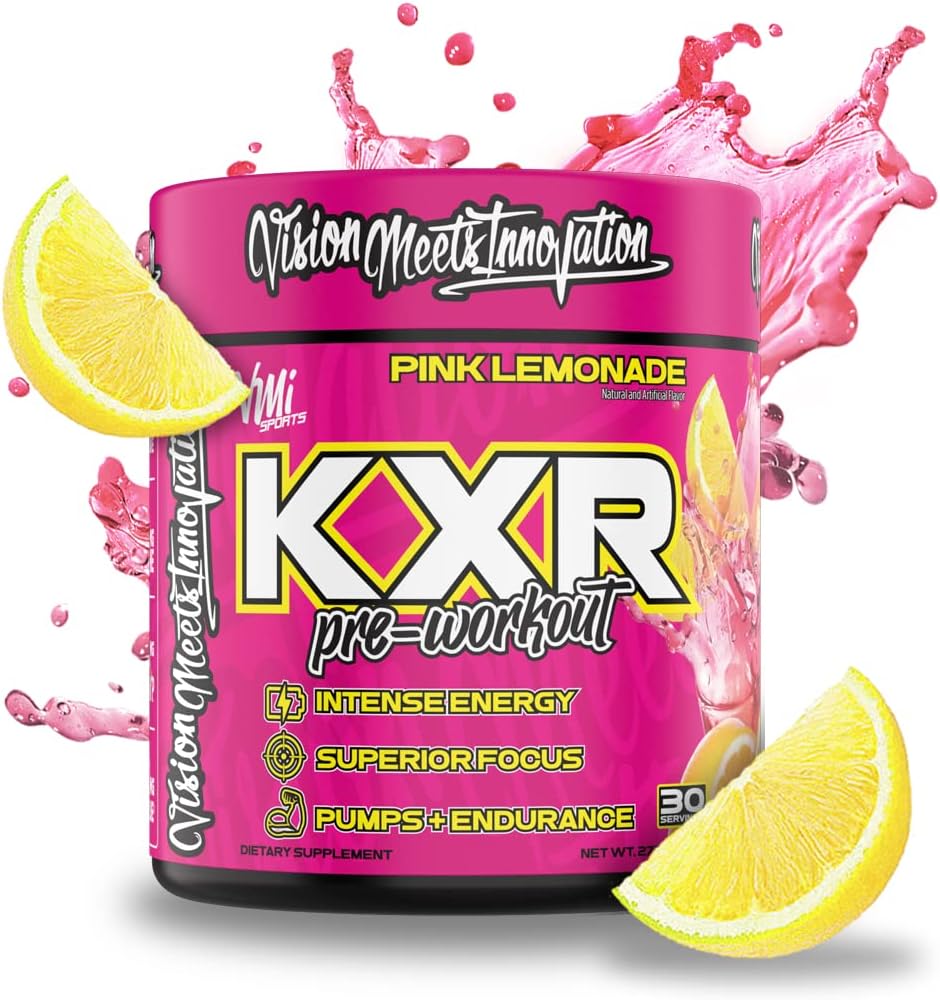 KXR Pre- Workout Energy Powder Building 124; Intensywny napój energetyczny Pre- Workout dla mężczyzn i kobiet 124; Bezkreślony KXR 124; Poprawia wydajność - Zwiększona koncentracja & Zwiększona wytrzymałość 124; 30 Sług (Różowa Lemoniada)