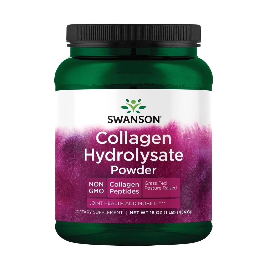 Swanson High Plains Collagen Hydrolisate Powder - Collagen Peptydes Powder Support Hair, Skin, Nails, and Joint Health - Biodostępne białka promujące kości, tkanki tłuszczowej i chrząstki wsparcia - (1 lb)