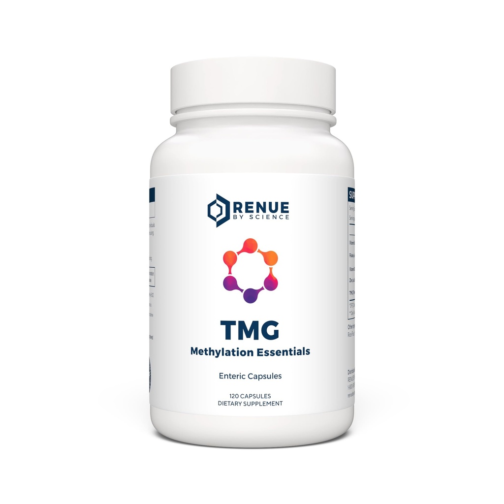 Renue By Science TMG Remote 124; Wysoka wytrzymałość suplementy TMG Remote 124; 120 Kapsułki trimetyloglicyny - 900mg TMG na podawanie z witaminą B12 Witamina B6 Folate & Zinc Remote 124; Made in The USA & Third- Party Tested
