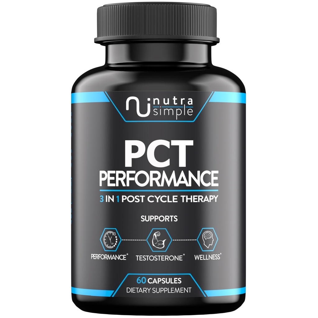 Suplement do PCT dla mężczyzn, 3- in-1 Post Cycle Support & Natural Booster z Estrogen Blocker, Liver Support Formula, Made in USA, z kozieradką, Chrysin, Tongkat Ali, Thistle mleka - 60 Kapsułki