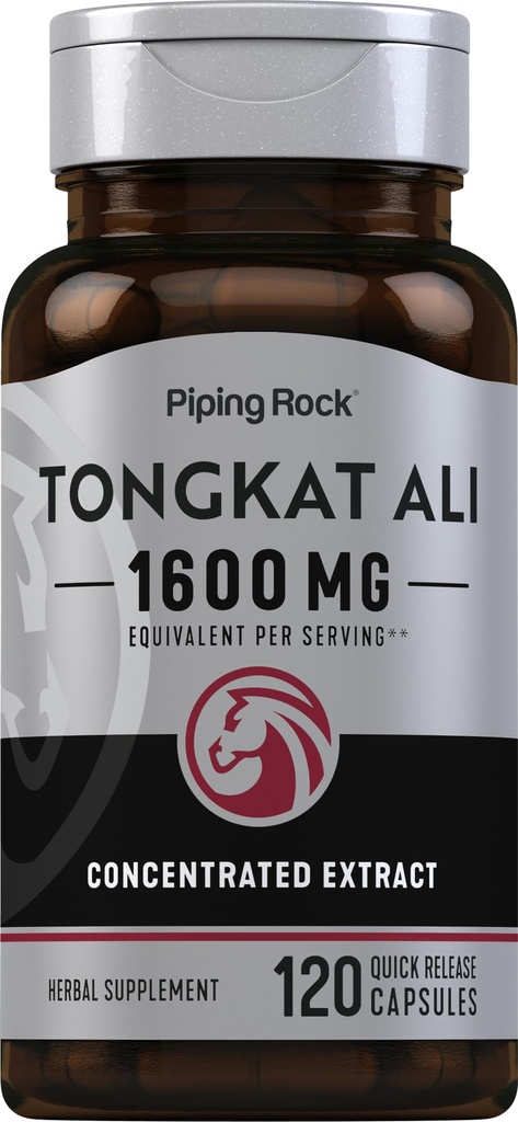 Piping Rock Tongkat Ali Biscue 124; 1600mg Biscue 124; 120 Capsules Biscue 124; Longjack Extract 124; Herbal Supplement Biscue 124; Non-GMO, Gluten Free