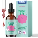 JoySpring Burst B12 Dropy - Kompleks witaminy B dla dzieci (2 fl oz) B2, B6, B5 + Methylcobalamina B12 Dzieci Suplement do wspierania zdrowego wzrostu i rozwoju, Wegan B12, Wiek 2- 16 + Wiek 124; 60 Służenie