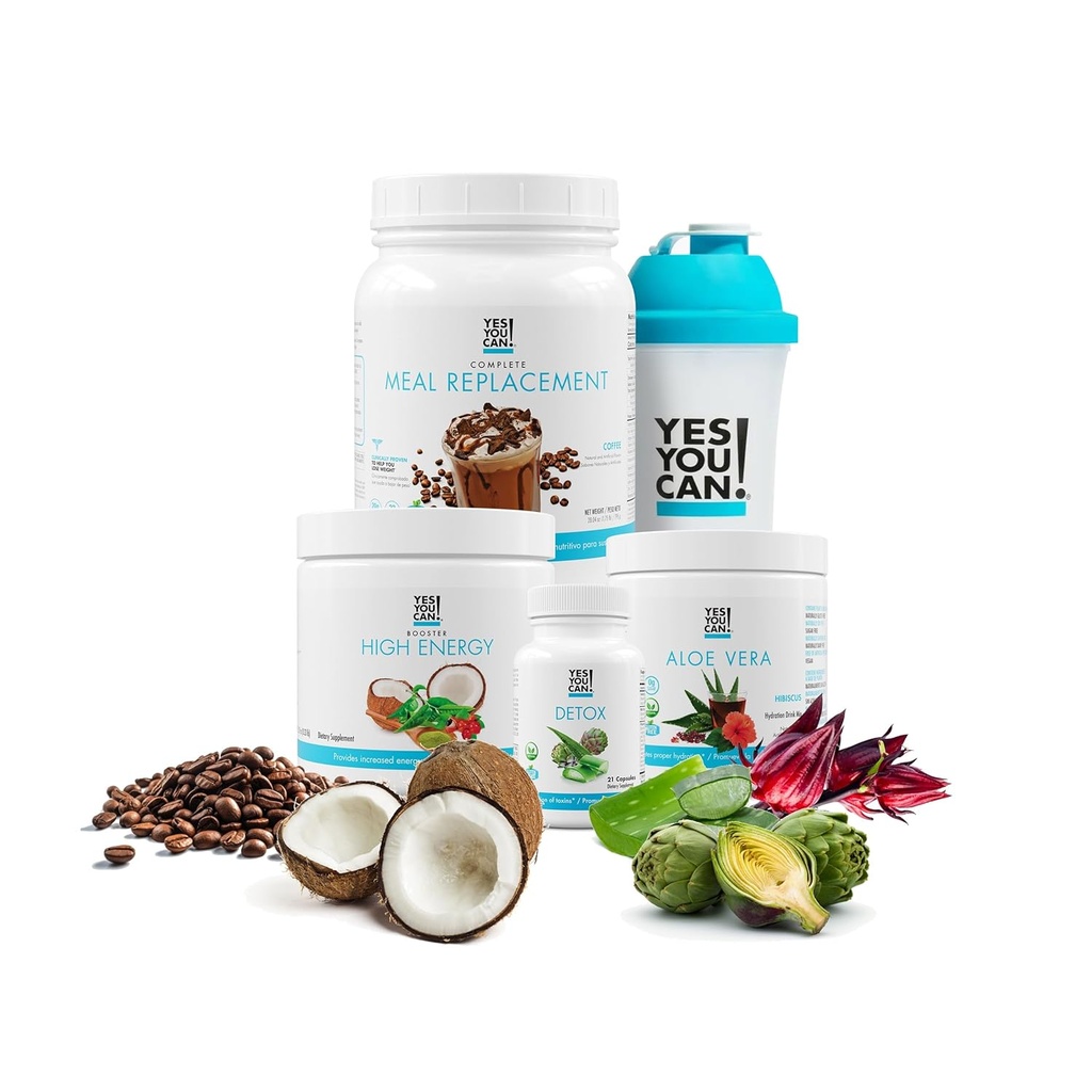 Tak można! Detox Plus Kit - Codzienne czyszczenie czystego pokarmu włóknistego Napoje, Shake Booster & Suplement, Zestaw do czyszczenia ciała dla mężczyzn i kobiet, Daily System Cleanse - Kawa, Hibiscus
