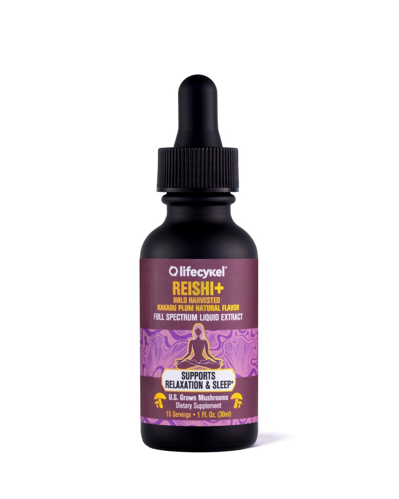 Life Cykel - Reishi Mushroom Extract with Wild Kakadu Plum - mocny suplement wsparcia immunologicznego i snu, Vitamin- C Bogate Adaptogen Mushroom Drops - 1 Fl Oz