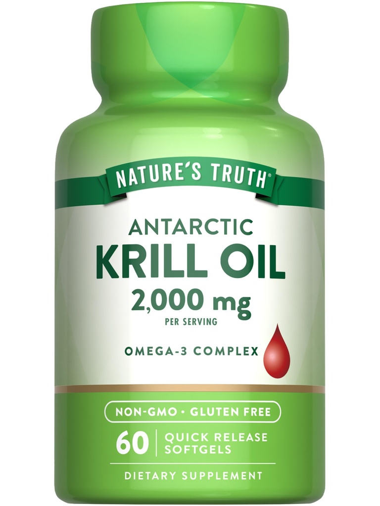 Nature 's Truth Antarctic Krill Oil 2000mg Softgels 124; 60 Hrabia 124; Omega-3 z EPA & DHA Equipment 124; Non-GMO & Gluten