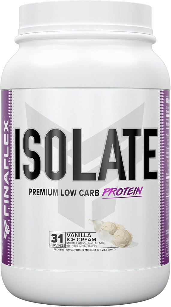 Izolat FINAFLEX, lody waniliowe - 2 lb - 25 gramów białka Iso na serwowanie - Smak mleczny - Zero cukru, Zero tłuszczu i gluten Free - 31 Sług