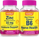 WellYeah Cynk + Witamina B6 o dużej mocy, Gummies Bundle - Great Desting, Suplement witaminy, Gluten Free, GMO Free, Gummy do żucia
