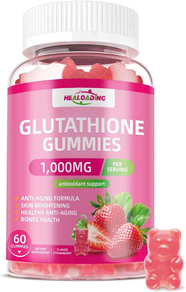 Glutation Colagen Gummies Supplement: Vitamin C, E, D & B12 Glutathione Supplement 1000mg Formuła dla przeciwutleniającego wsparcia skóry Brightening Anti- Aging