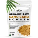 Earth Circle Organics Camu Camu Proszek - organiczny surowy proszek jagodowy z naturalną witaminą C i przeciwutleniaczami - Wegan, Kosher, Nie-GMO Superfood dla odporności i energii - 3oz (Opakowanie 1)