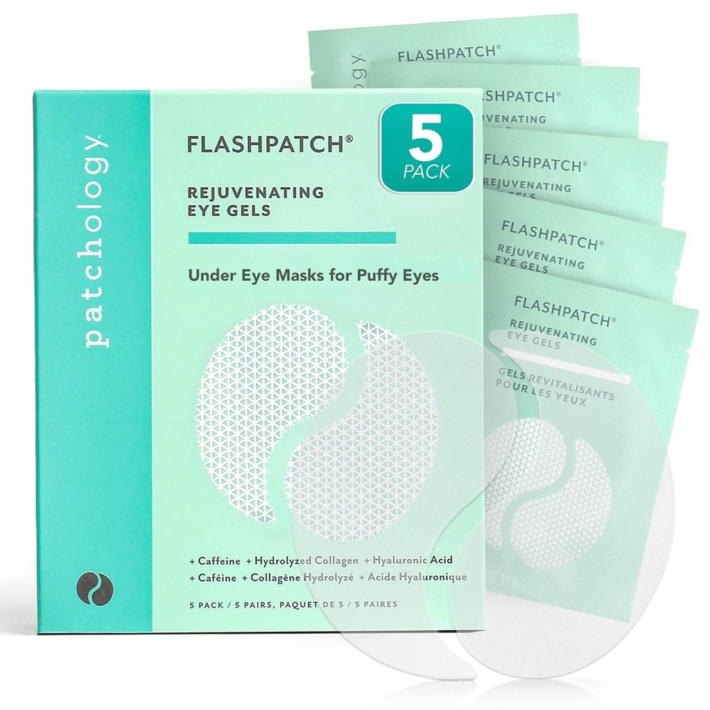 Patchology Under Eye Gel Patches - Naturalne maski oczu dla puffy Oczy, Ciemne koła i torby oczu, Koothing Skincare Leczenie dla wszystkich rodzajów skóry, Piękno i opieki osobistej Essentials (5 Pary)