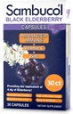 Kapsułki Sambucol Black Elderberry - Advanced Immune, Witamina C i Cynk, Kapsułki Elderberry, Suplement wsparcia immunologicznego, Suplementy Black Elderberry, Gluten Free, Łatwy do połykania kapsułki - 30 Hrabia
