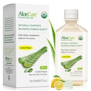 AloeCure USDA Organic Aloe Vera Sok Lemon Flavor - Made In 12 Hours of Harvest - Natural Digestive Supplement for Balanced Stomach Acidity - Support Digestive and Immune Health - 1 Btl x 16.7oz