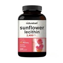 NatureBell Lecytyna słonecznikowa 2,400mg, 240 Softgele 124; Infused with Non-GMO Sunflower Seed Oil - Rich in Phosphhatidyl Choline - No Soy, No Gluten
