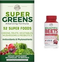 KRAJ HODOWLE Super Zielone Owoce Probiotyki roślinne Przeciwutleniacze Phytonutrients Beet Root Tlenek azotu Cyrkulacja immunologiczna Wsparcie kapsułki