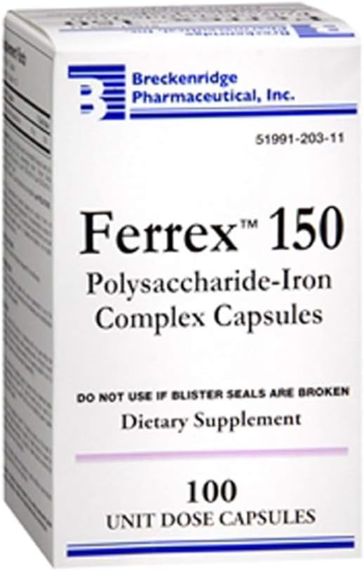 FERREX 150 Kapsułki złożone z polisacharydów 100
