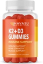 HAVASU NUTRITION Witamina D3 K2 Gumiaki, Malina, 60ct