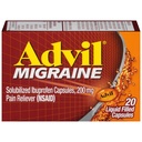 Advil Migrena Ból głowy Relief, Ibuprofen Kapsułki z Ibuprofen 200mg dla Migrena Relief, Nudności Relief i Lekka Relief Wrażliwości - 20 Kapsułki napełnione płynem