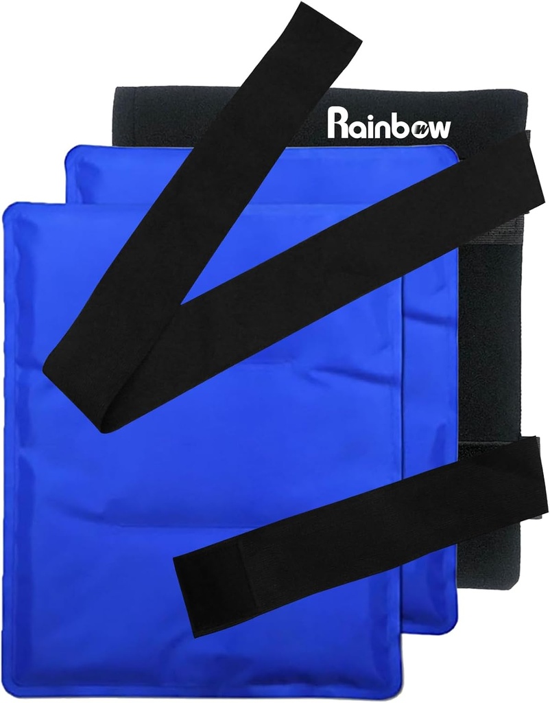 Rainbow żel Ice Pack for Back Hip Shoulder Knee, wielokrotnego użytku Ice Packs for Rajuies Pack Relief Pain, Gorąco zimny Terapia Kompresowa Pakiety do Chirurgii, Obrzęk, Siniaki Duże Zimne Pads (11 "x 14" - Opakowanie 2)