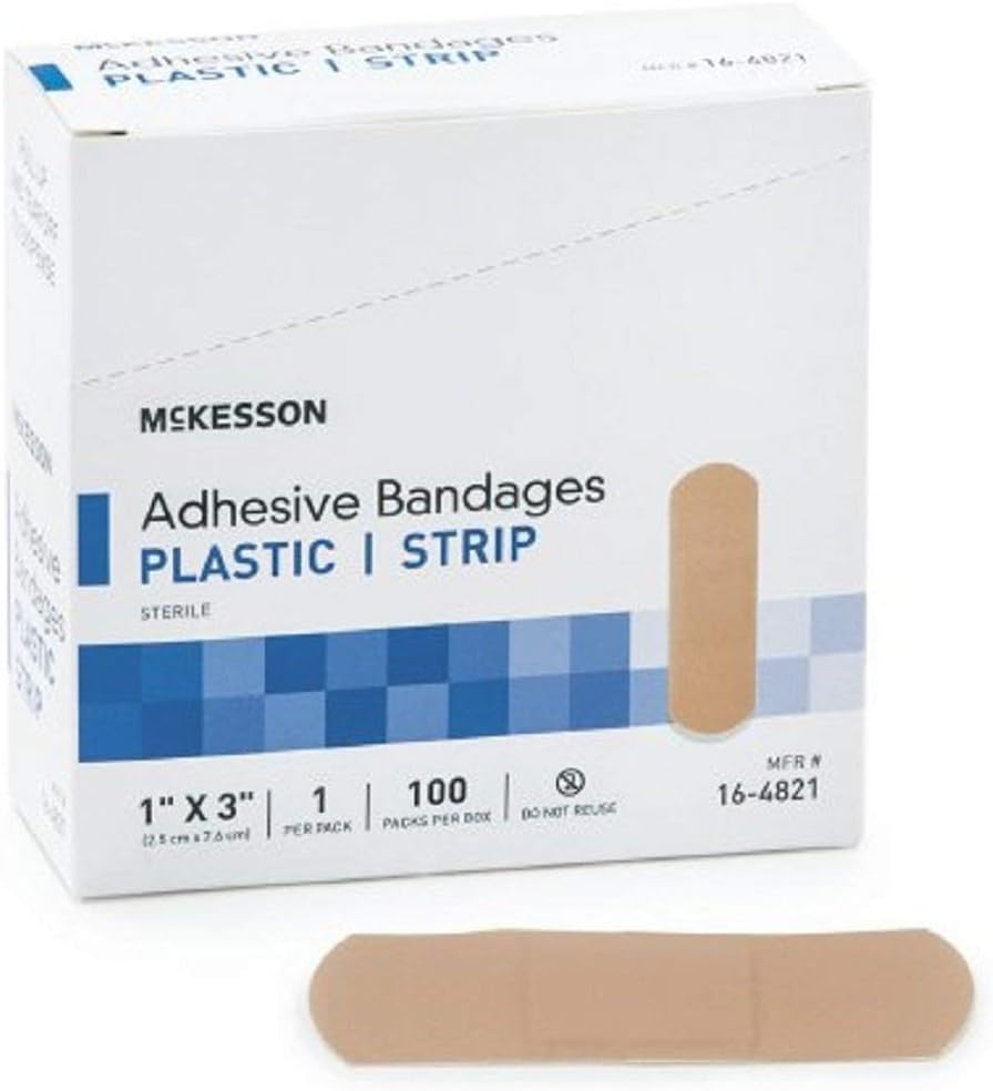 McKesson - taśma klejąca McKesson 1 X 3 Inch plastikowy prostokąt Tan Steryl - 100 / Box - McK