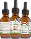 Suplement RawGuru Witamina K2 - Organiczny Wegan Witamina K2 MK7 z Minerałów śladowych - Nano- Przetworzone przeciwutleniacze i suplement immunologiczny Tincture - 30 Podawanie Vegan Drops na 30 ml, Opakowanie 1