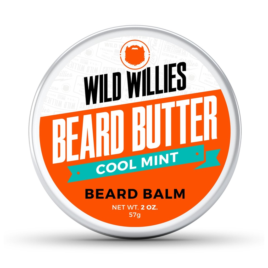 Dzikie Willies Premium Balsam z brodą dla mężczyzn, Leave- W odżywce do masła z składników organicznych, Promowanie wzrostu, Usuwa Itch & Dandruff - Restores Moisture - Cool Mint, 2 Oz