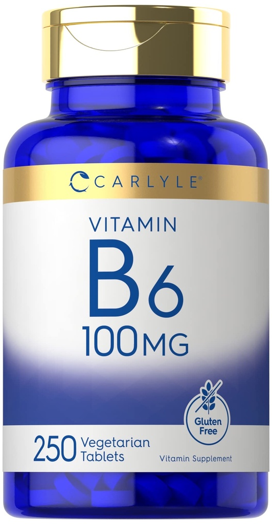 Witamina Carlyle B6 100mg co 124; 250 tabletek co 124; Pyridoxine Hydrochloride Supplement