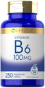 Witamina Carlyle B6 100mg co 124; 250 tabletek co 124; Pyridoxine Hydrochloride Supplement