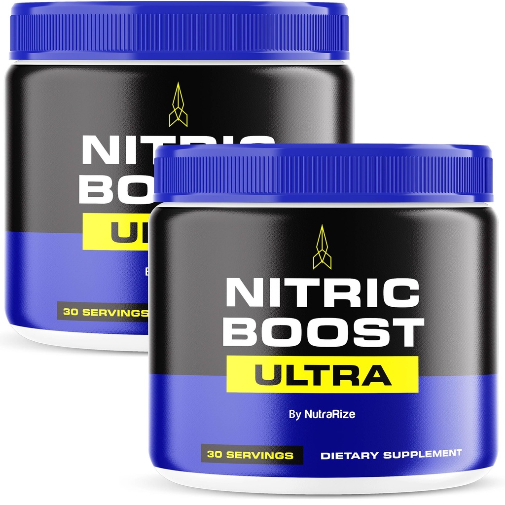 NutraRize (Pack of 2 Nitric Boost Ultra - Premium Codzienne mieszanki proszku w słoiku, Wykonane, aby pomóc utrzymać energię, Wsparcie naturalnego cyrkulacji, i Keep You Going, Oficjalne opinie (60 Sług)