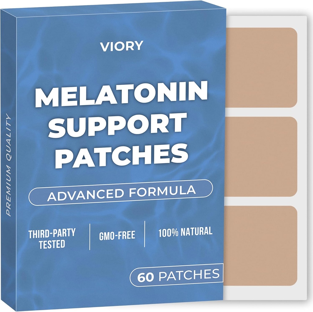 Melatonin Sleep Patches for Adults Extra Strength | Easy-to-Apply Sleep Patch with Valerian | Relax & Wake Up Refreshed | Long-Lasting Night Comfort for Men & Women | 60 Patches