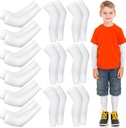 Panitay 6 Zestaw Eczema Arm i Noga Sleeves Scratch Elastic Arm Sleeves Knee Wrap Eczema Cover for Itch Relief and Wet Therapy (Kid, White)