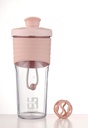 Butelka Shaker drugiej generacji do białka z kulą mieszającą - Perfect for Workouts and Outdoor Use, 24- Ounces shaker białka serwatki z wyraźnym pomiarem (różowy)
