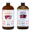 LiquidHEALTH Mega Energy B- Complex & Wapń i Magnezu Liquid Witamina Pasek dla dorosłych - Zwiększenie naturalnego poziomu energii, Wsparcie kości i wspólnego zdrowia, Boost Immune System - Wegan, Non-GMO, USA Made