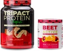 Nutrologia TRIPACT Wegański proszek białkowy, do shakes białka wegańskiego, Masło orzechowe Vanilla (20 Servings) & Beet Active, Natural Pre- Workout Powder, Passion Fruit Flavor (30 Servings)