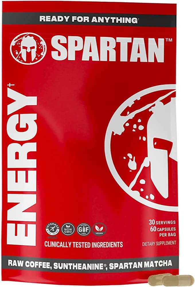 Spartan, Kapsułki energetyczne, Długotrwała Energia Sposób Matka Natura Planowana, Proprietary Mieszanka naturalnej kofeiny, Suntheanine i Matcha organiczna, 60 Hrabia