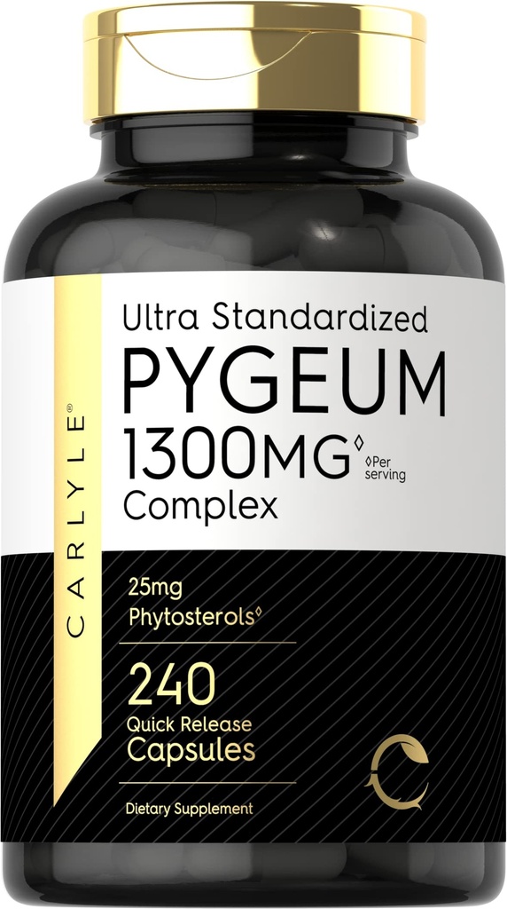 Carlyle Pygeum Supplement 1300mg Supplement 124; 240 kapsułki Supples 124; Non- GMO, Gluten Free Supplement 124; Africanum Bark Extract Supplement